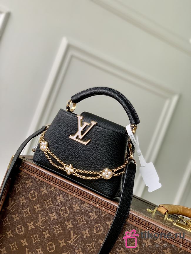 LV Capucines Mini Taurillon Leather Black M25903 - 21x13.6x8cm - 1