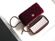 Chanel Small Vanity with Chain Velvet Strass & Gold Tone Metal Burgundy - 17x8x9.5cm - 6