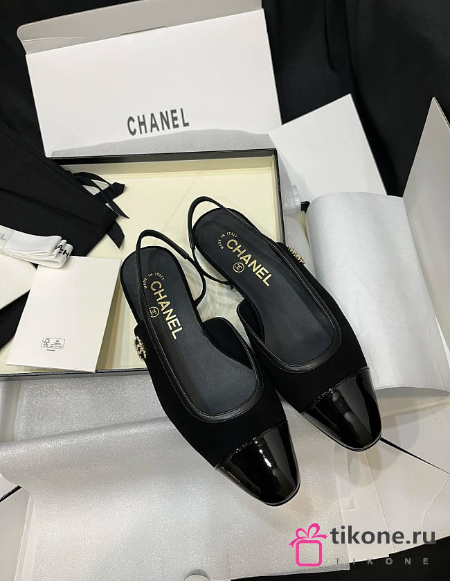 Chanel 25 Slingback Suede Black 2cm - 1