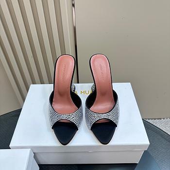 Amina Muaddi Caroline 95 Crystal Slipper Black