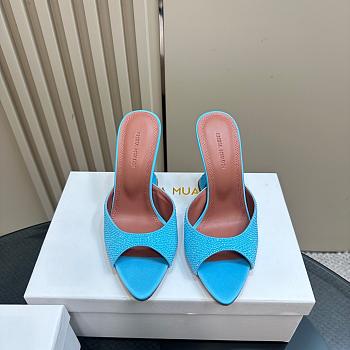 Amina Muaddi Caroline 95 Crystal Slipper Blue