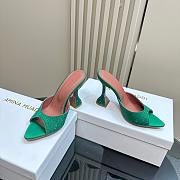 Amina Muaddi Caroline 95 Crystal Slipper Green - 6