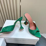 Amina Muaddi Caroline 95 Crystal Slipper Green - 5