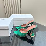 Amina Muaddi Caroline 95 Crystal Slipper Green - 4