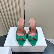 Amina Muaddi Caroline 95 Crystal Slipper Green - 3
