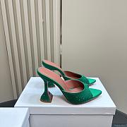 Amina Muaddi Caroline 95 Crystal Slipper Green - 2