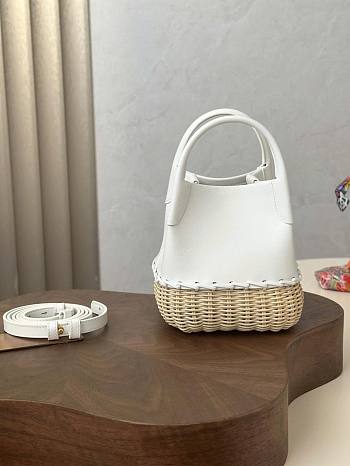 Loro Piana Micro Bale Bag Calfskin Rattan White - 16x13.5x13cm