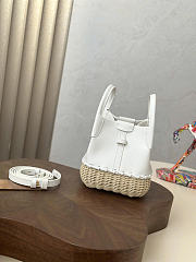 Loro Piana Micro Bale Bag Calfskin Rattan White - 16x13.5x13cm - 3