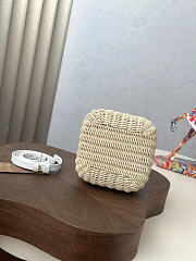 Loro Piana Micro Bale Bag Calfskin Rattan White - 16x13.5x13cm - 6