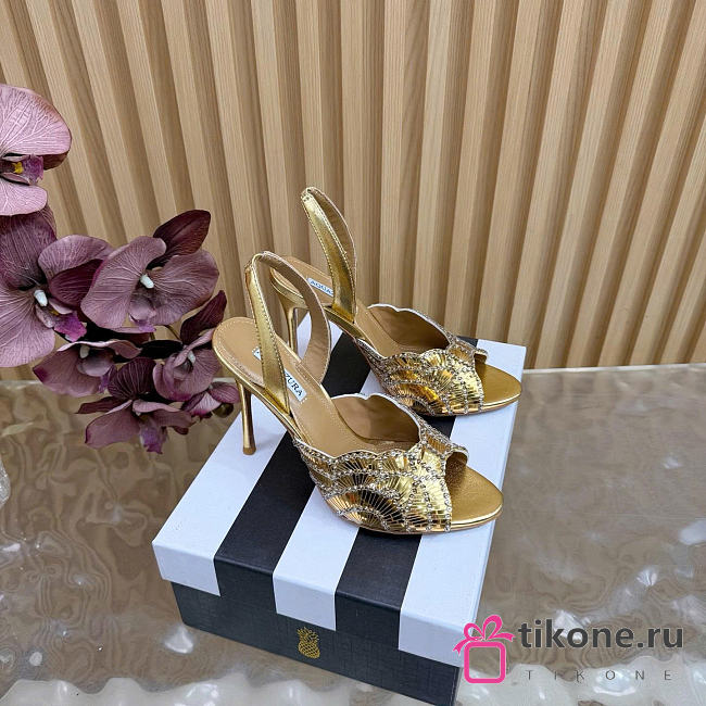 Aquazzura Ce Soir Sandal 105 Gold - 1