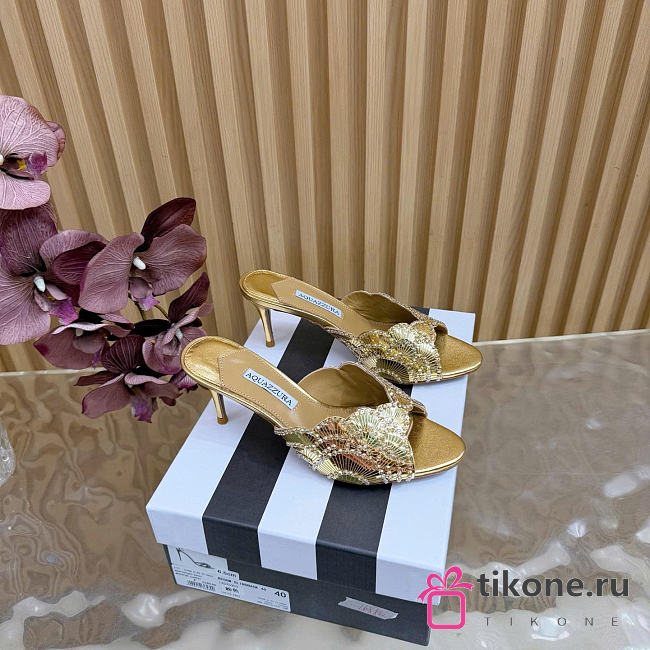 Aquazzura Ce Soir Mule 75 Gold - 1