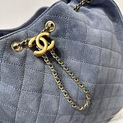 Chanel 25 Medium Handbag Suede Gold Tone Metal Blue - 40x30x15cm - 6