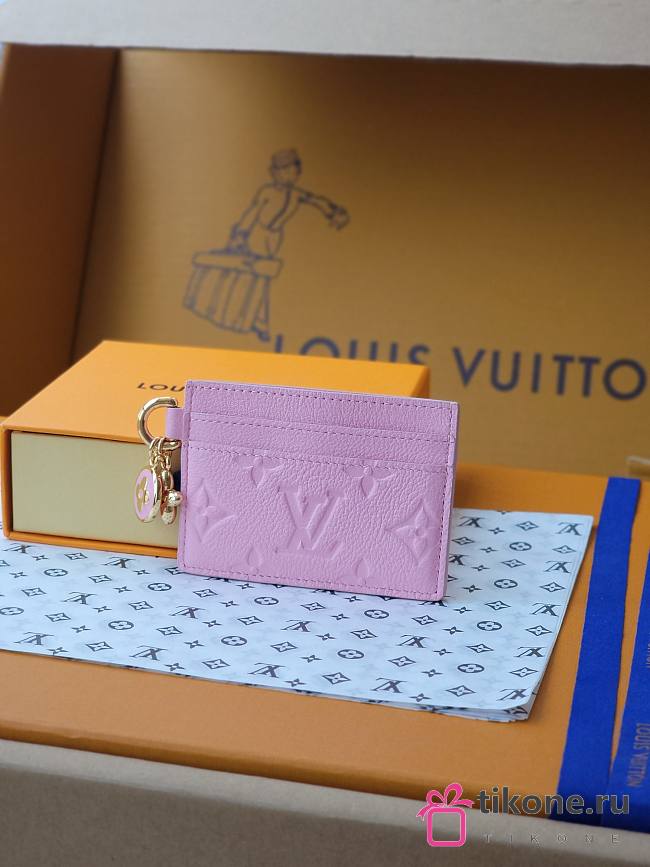 LV Charms Card Holder Pink - 10.2x7.3x0.3cm - 1