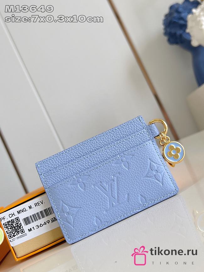 LV Charms Card Holder Blue M13649 - 10.2x7.3x0.3cm - 1