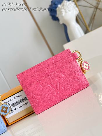 LV Charms Card Holder Hot Pink - 10.2x7.3x0.3cm