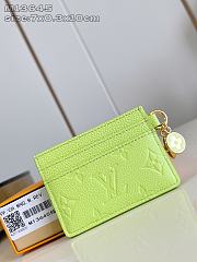 LV Charms Card Holder Green - 10.2x7.3x0.3cm - 1