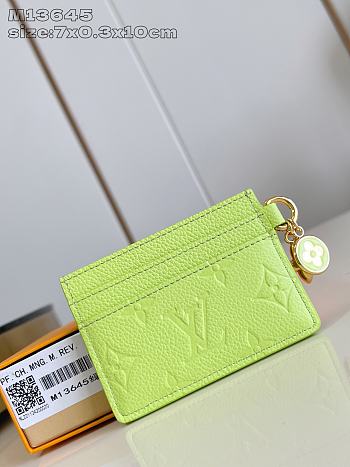 LV Charms Card Holder Green - 10.2x7.3x0.3cm