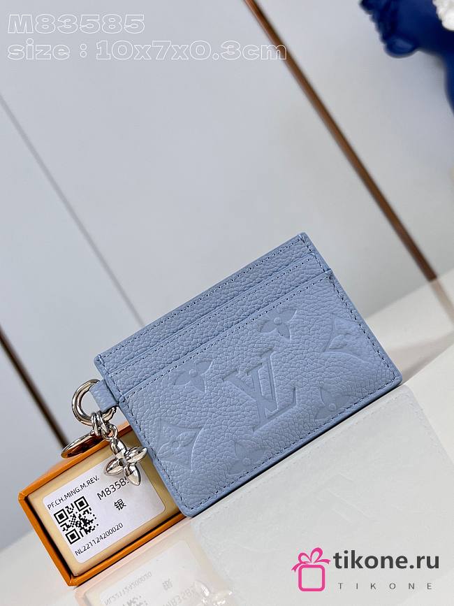 LV Charms Card Holder Blue Frost M26523 - 10.2x7.3x0.3cm - 1