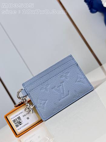 LV Charms Card Holder Blue Frost M26523 - 10.2x7.3x0.3cm