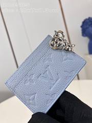 LV Charms Card Holder Blue Frost M26523 - 10.2x7.3x0.3cm - 5