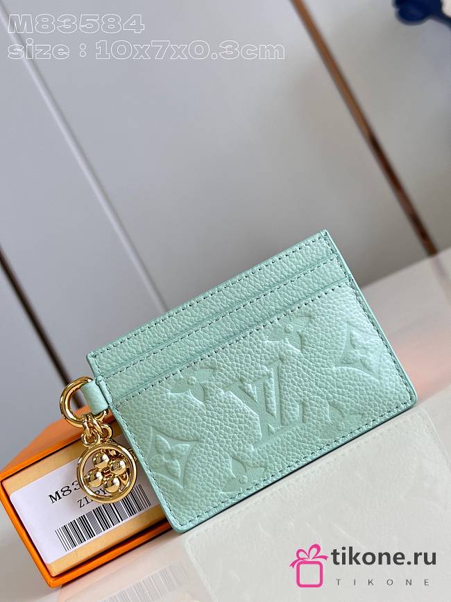 LV Charms Card Holder Green Pastel - 10.2x7.3x0.3cm - 1