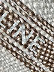 Celine Large Cabas Thais in Striped Textile with Celine Jacquard Tote Beige/Brown - 41x28x17.5cm - 5