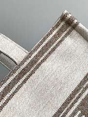 Celine Large Cabas Thais in Striped Textile with Celine Jacquard Tote Beige/Brown - 41x28x17.5cm - 4