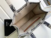 Celine Large Cabas Thais in Striped Textile with Celine Jacquard Tote Beige/Blue - 41x28x17.5cm - 5