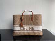 Celine Horizontal Cabas Plein Soleil Tote Canvas with Leather Natural - 44x32x16cm - 1