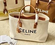 Celine Horizontal Cabas Tote Canvas with Leather Natural/Tan - 44x32x16cm - 5