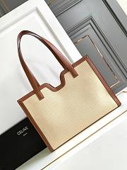 Celine Cabas 16 Canvas with Leather Natural/Tan - 37x29x12cm - 3
