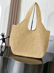 Celine Classic Panier Shopper Cabas In Raffia Natural/Tan - 32.5x28x20cm - 5