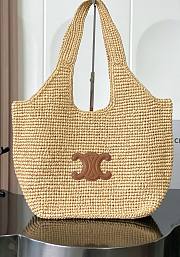 Celine Classic Panier Shopper Cabas In Raffia Natural/Tan - 32.5x28x20cm - 1