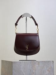 YSL Mini Voltaire Top Handle Bag In Box Saint Laurent Burgundy - 21x17.5x8cm - 5