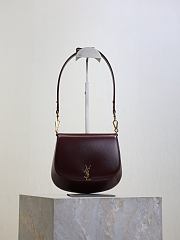 YSL Mini Voltaire Top Handle Bag In Box Saint Laurent Burgundy - 21x17.5x8cm - 1