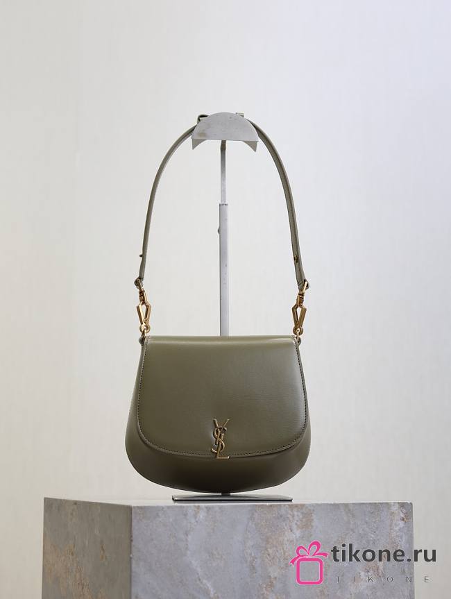 YSL Mini Voltaire Top Handle Bag In Box Saint Laurent Green - 21x17.5x8cm - 1