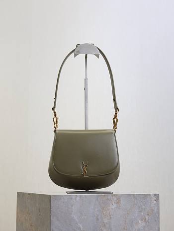 YSL Mini Voltaire Top Handle Bag In Box Saint Laurent Green - 21x17.5x8cm