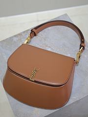 YSL Mini Voltaire Top Handle Bag In Box Saint Laurent Brown - 21x17.5x8cm - 2