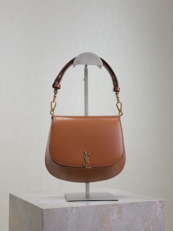 YSL Mini Voltaire Top Handle Bag In Box Saint Laurent Brown - 21x17.5x8cm