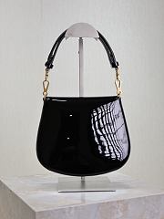 YSL Mini Voltaire Top Handle Bag In Patent Black - 21x17.5x8cm - 3