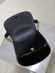 YSL Mini Voltaire Top Handle Bag In Patent Black - 21x17.5x8cm - 6