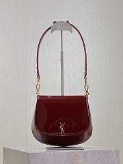 YSL Mini Voltaire Top Handle Bag In Patent Red - 21x17.5x8cm - 3