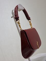 YSL Mini Voltaire Top Handle Bag In Patent Red - 21x17.5x8cm - 2