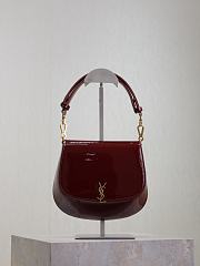 YSL Mini Voltaire Top Handle Bag In Patent Red - 21x17.5x8cm - 1