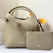 Loro Piana Large Bale Bag Grained Calfskin Beige - 27x24x20cm - 1