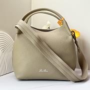 Loro Piana Large Bale Bag Grained Calfskin Beige - 27x24x20cm - 6