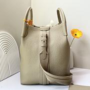 Loro Piana Large Bale Bag Grained Calfskin Beige - 27x24x20cm - 4