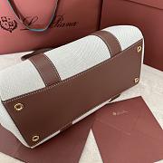 Loro Piana Loom bag L32 Cotton Linen Natural/Caramel Sugar/Sun Gold (B4NE) - 33x23x18cm - 4