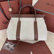Loro Piana Loom bag L32 Cotton Linen Natural/Caramel Sugar/Sun Gold (B4NE) - 33x23x18cm - 2