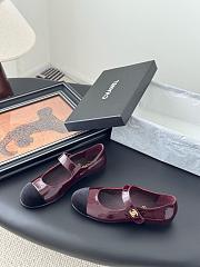 Chanel Mary Janes Pantent & Velvet Burgundy Black  - 6